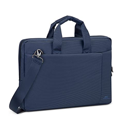 RIVACASE Laptoptasche bis 15.6“ – Kompakte Tasche mit zusätzlich gepolsterten Notebookfach und viel Stauraum – blau von Rivacase