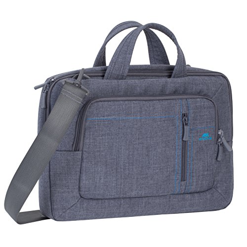 RIVACASE Tasche für Laptops bis 13.3“ – Leichte und stilvolle Notebooktasche mit Zubehör Fächern und schicken Design - Grau von Rivacase