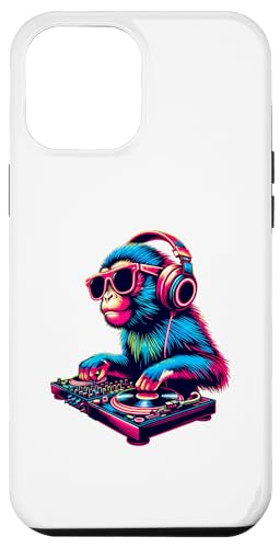 Hülle für iPhone 12 Pro Max Retro Monkey Dj Music Lover-kopfhörer, Discjockey von Rivartdale Designs