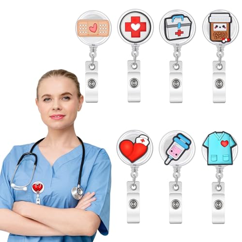8 Stücke Krankenschwester Badge Halter,Retractable Badge Reels,Ausweishalter mit Clip Kreative Muster Krankenschwester Accessoires Ausziehbares Schlüsselband für Ärzte,Freiwillige Geschenke 8 Stücke Krankenschwester Badge Halter,Retractable Badge Reels,Ausweishalter mit Clip Kreative Muster Krankenschwester Accessoires Ausziehbares Schlüsselband für Ärzte,Freiwillige Geschenke von Rixotix