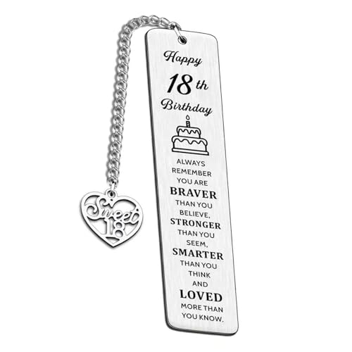 Inspirierendes Lesezeichen zum 18. Geburtstag, perfektes Geschenk für Jungen, Mädchen, beste Freunde, Familie | Braver Than You Believe Inspirierendes Lesezeichen zum 18. Geburtstag, perfektes Geschenk für Jungen, Mädchen, beste Freunde, Familie | Braver Than You Believe von Rixotix