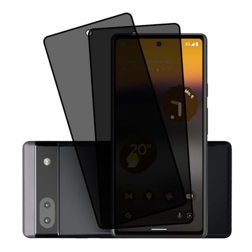 Rnnmeeko [2 Stück Sichtschutz Schutzfolie für Panzerglas für Google Pixel 6a, Anti-Spähen Privacy Panzer Schutz Glas 9H Härte, Anti-Spy Sichtschutzfolie für Google Pixel 6a von Rnnmeeko