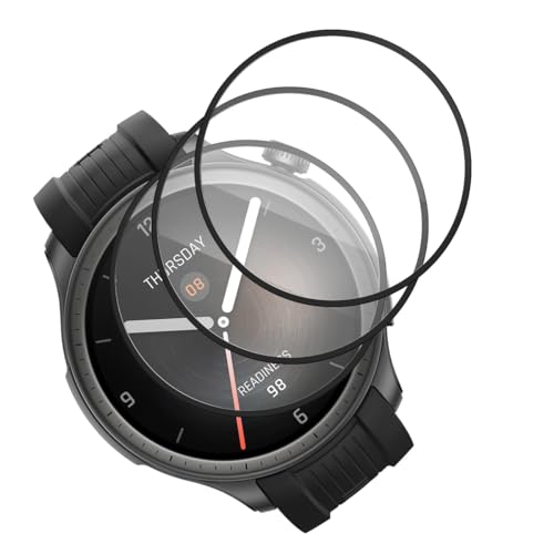 Rnnmeeko 3 Stück Schutzfolie für Amazfit Balance, Schutzglas für Amazfit Balance Panzerglas, Ultra HD Klar für Amazfit Balance Panzerfolie, 3D Runde Kante Displayschutzfolie von Rnnmeeko