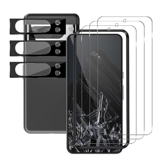 Rnnmeeko Schutzfolie für Panzerglas für Google Pixel 8 Pro, 3+3 Stück Kamera Displayschutz für Google 8 Pro Folie, 9H Härte Kameraschutz Schutzglas Displayschutzfolie für Google Pixel 8 Pro von Rnnmeeko