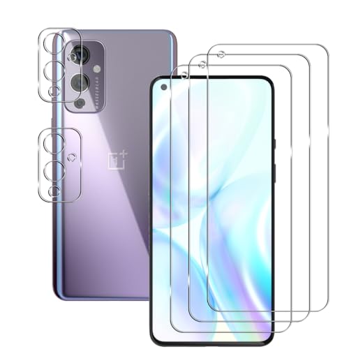 Rnnmeeko Schutzfolie für Panzerglas für OnePlus 9, 3+2 Stück Kamera Displayschutz für OnePlus 9 Folie, 9H Härte Kameraschutz Schutzglas Displayschutzfolie für OnePlus 9 von Rnnmeeko