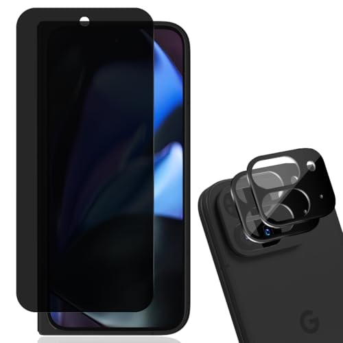 Sichtschutz Schutzfolie für Panzerglas für Google Pixel 9 Pro Fold, Anti-Spähen Privacy Folie mit Kameraschutz Panzer Schutz Glas [1+2 Stück], Anti-Spy Sichtschutzfolie für Google Pixel 9 Pro Fold von Rnnmeeko