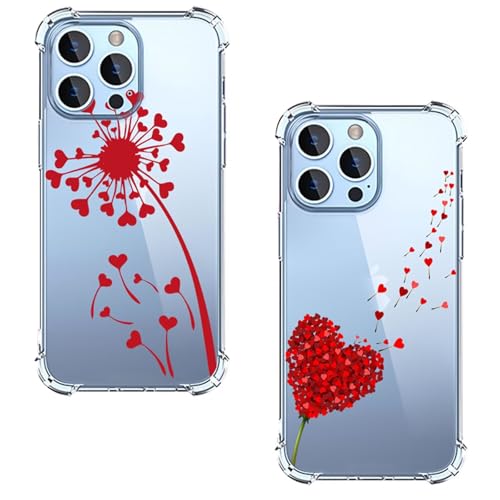 Miagon 2X Transparent Blume Hülle für iPhone 14,Silikon Case mit Floral Herz Muster für Mädchen Frauen Dünne Handyhülle Stoßfeste Airbag Schutzhülle Durchsichtig Cover Miagon 2X Transparent Blume Hülle für iPhone 14,Silikon Case mit Floral Herz Muster für Mädchen Frauen Dünne Handyhülle Stoßfeste Airbag Schutzhülle Durchsichtig Cover von Rnrieyta