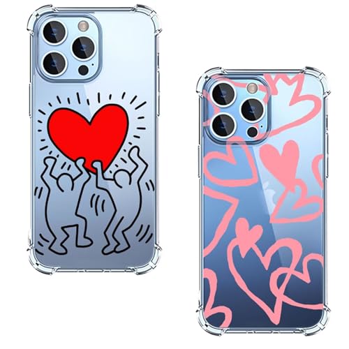 Miagon 2X Transparent Blume Hülle für iPhone 15 Pro,Silikon Case mit Floral Herz Muster für Mädchen Frauen Dünne Handyhülle Stoßfeste Airbag Schutzhülle Durchsichtig Cover Miagon 2X Transparent Blume Hülle für iPhone 15 Pro,Silikon Case mit Floral Herz Muster für Mädchen Frauen Dünne Handyhülle Stoßfeste Airbag Schutzhülle Durchsichtig Cover von Rnrieyta