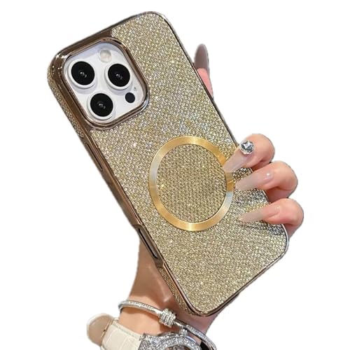 Miagon Glitzer Hülle für iPhone 16 Pro Max,Magnetische Handyhülle kompatibel mit MagSafe Plated Bling Silikon Case Männer Mädchen Stoßfeste Schutzhülle Miagon Glitzer Hülle für iPhone 16 Pro Max,Magnetische Handyhülle kompatibel mit MagSafe Plated Bling Silikon Case Männer Mädchen Stoßfeste Schutzhülle von Rnrieyta