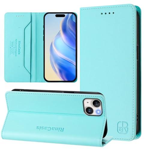 Miagon Hülle für iPhone 13,PU Leder Brieftasche Stoßfeste Magnet Standfunktion Kartenschlitzen Schutzhülle Klapphülle Flip RFID Blocker Case von Rnrieyta