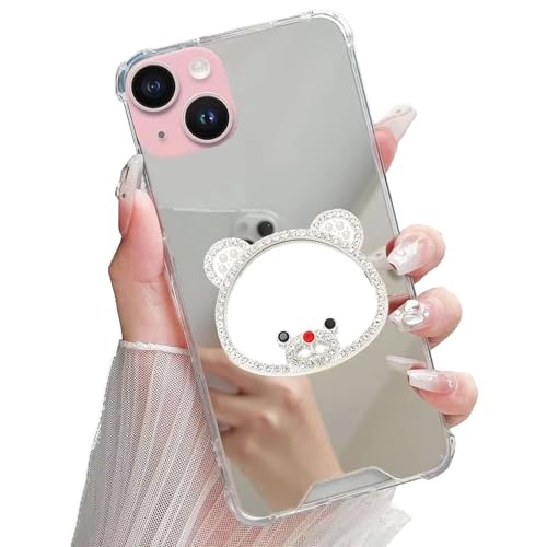 Miagon Spiegel Hülle für iPhone 14,Schutzhülle Nette Silber Chrom 3D Liebe Herz Backcover Überzug Mirror Makeup Handytasche Stoßfeste Protective Bumper Miagon Spiegel Hülle für iPhone 14,Schutzhülle Nette Silber Chrom 3D Liebe Herz Backcover Überzug Mirror Makeup Handytasche Stoßfeste Protective Bumper von Rnrieyta