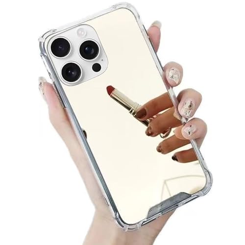 Miagon Spiegel Hülle für iPhone 14 Pro,Schutzhülle Hart Backcover Überzug Mirror Effect Make Up Handytasche Kristallklare Rückseite Etui Bumper von Rnrieyta