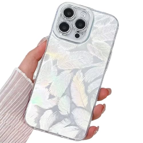 Miagon für iPhone 15 Pro Hülle Niedlich Feder Muster Hart Stoßfeste Glitzer Laser Handyhülle mit Kameraschutz Ästhetischer Schlanke Schutzhülle Miagon für iPhone 15 Pro Hülle Niedlich Feder Muster Hart Stoßfeste Glitzer Laser Handyhülle mit Kameraschutz Ästhetischer Schlanke Schutzhülle von Rnrieyta