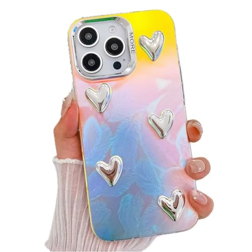 Rnrieyta Bunt Laserhülle für iPhone 16 Pro Max,Regenbogen Laser Handyhülle mit 3D Herz Schillernde Bling Glitzer Holografisch Hülle Matt Schutzhülle für Mädchen Frauen Rnrieyta Bunt Laserhülle für iPhone 16 Pro Max,Regenbogen Laser Handyhülle mit 3D Herz Schillernde Bling Glitzer Holografisch Hülle Matt Schutzhülle für Mädchen Frauen von Rnrieyta