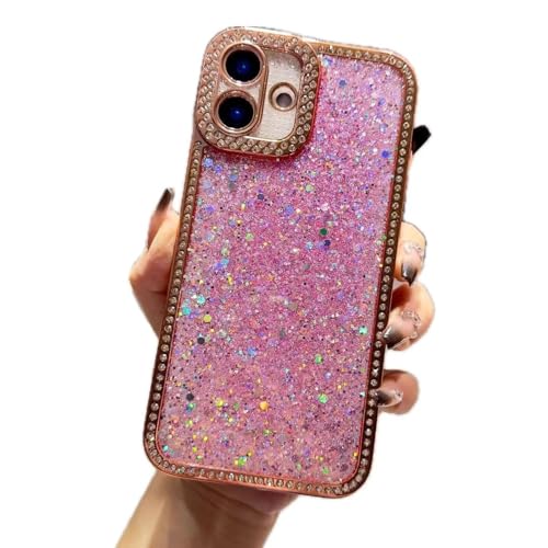 Rnrieyta Miagon Glitzer Strass Hülle für iPhone 13 Pro,Bling Galvanisierung Diamant Glitzer Glänzender Stoßfänger Handyhülle für Frauen und Mädchen von Rnrieyta