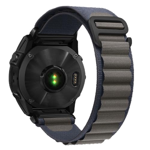 RoYiio Uhren-Armband Kompatibel mit Garmin Nylon Sportarmband für Fēnix/Epix/Quatix/MARQ Series/Descent Series/D2 Series/Enduro/Tactix, Armband QuickFit 22mm - Blau von RoYiio