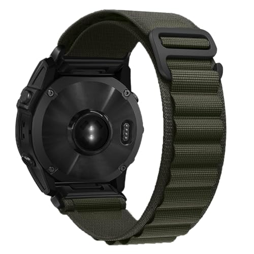 RoYiio Uhren-Armband Kompatibel mit Garmin Nylon Sportarmband für Fēnix/Epix/Quatix/MARQ Series/Descent Series/D2 Series/Enduro/Tactix, Armband QuickFit 22mm - Grün von RoYiio
