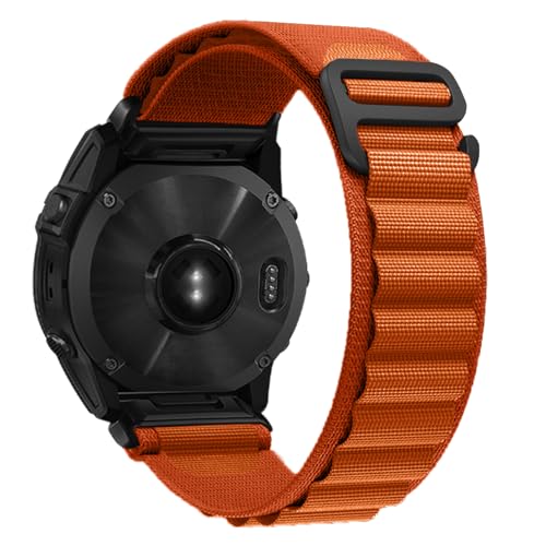 RoYiio Uhren-Armband Kompatibel mit Garmin Nylon Sportarmband für Fēnix/Epix/Quatix/MARQ Series/Descent Series/D2 Series/Enduro/Tactix, Armband QuickFit 26mm - Orange von RoYiio