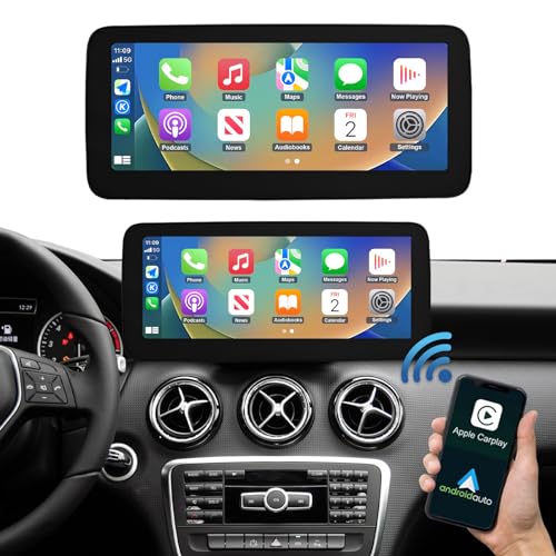 Road Top 12,3 Zoll Autoradio Drahtloses CarPlay Android Auto Touchscreen für Mercedes Benz A CLA GLA Class W176 C117 X117 X156 2013-2015 Jahr mit NTG4.5/4.7, Car Stereo Multimedia Radio Receiver von Road Top