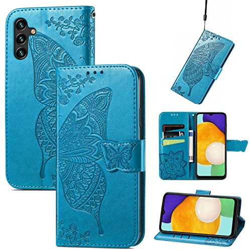 Roar Handyhülle für Samsung Galaxy A04s Hülle Samsung A04s | Book Case Flip Tasche mit Magnet Kartenfach Standfunktion | Türkis Petrol von Roar