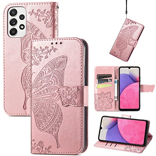 Handyhülle für Samsung Galaxy A33 5G Hülle Samsung A33 5G | Book Case Flip Tasche mit Magnet Kartenfach Standfunktion | Rosegold von Roar