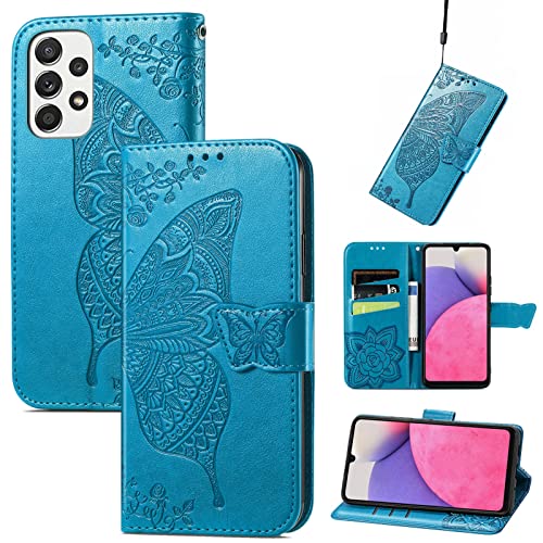 Roar Handyhülle für Samsung Galaxy A33 5G Hülle Samsung A33 5G | Book Case Flip Tasche mit Magnet Kartenfach Standfunktion | Türkis Petrol von Roar