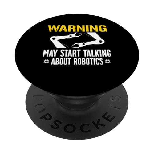 Warning May Start Talking About Robotics Robot Engineer PopSockets mit austauschbarem PopGrip von Roboter Designs Robotik Ingenieur