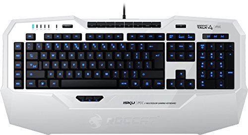 ROCCAT, USB, Isku FX Multicolor Gaming Tastatur (DE-Layout, Multicolor Tastenbeleuchtung, 36 Makrotasten inkl. 3 Thumbster-Tasten) weiß von Roccat