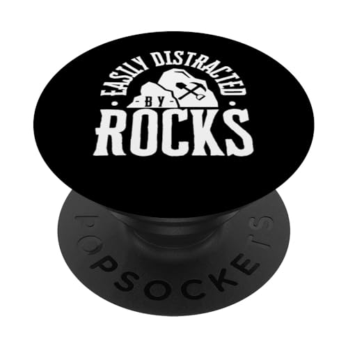 Leicht abgelenkt von Rocks, lustiger Vintage-Steinsammler PopSockets Klebender PopGrip von Rock Collector Hounding Miner