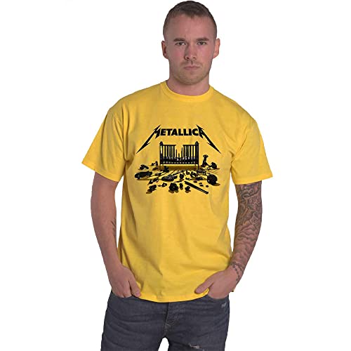 Metallica T Shirt M72 Seasons Simplified Cover Nue offiziell Unisex Gelb XL von Rock Off officially licensed products