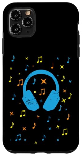 Hülle für iPhone 11 Pro Max Kopfhörer mit Noten und Sternen von Rock pop pop hip-hop vintage soprano tenor bass