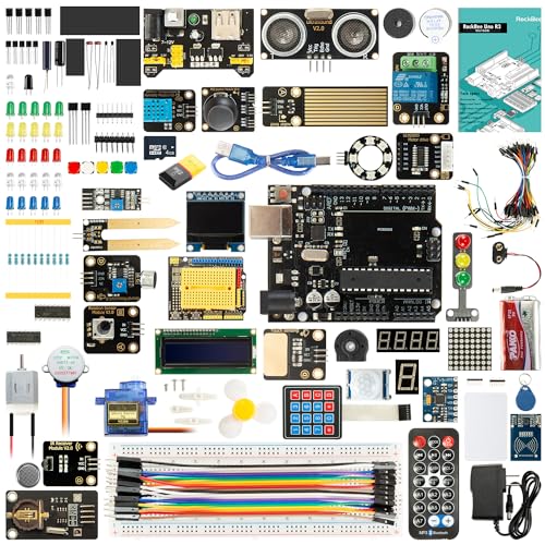 Rockbee UNO R3 Zwischenkit und Tutorial (73 Artikel), mit Speicherkarte, mit Original-Chips kompatibel mit Arduino IDE(IMD) von RockBee