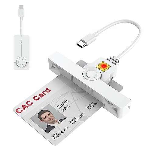 CAC-Lesegerät, USB C SmartFold CAC Leser, USB C DOD Militärischer USB Common Access CAC Smart Card Reader und ID CAC Kartenleser, kompatibel mit Mac Os, Windows, Linux (Mini faltbar und tragbar Typ C) von Rocketek