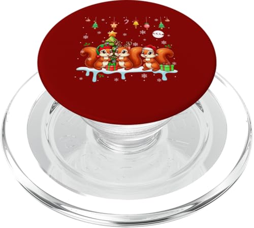 Drei Weihnachtsmann Rentier Elf Eichhörnchen Weihnachten Nager Liebhaber PopSockets PopGrip für MagSafe von Rodent Christmas Costume