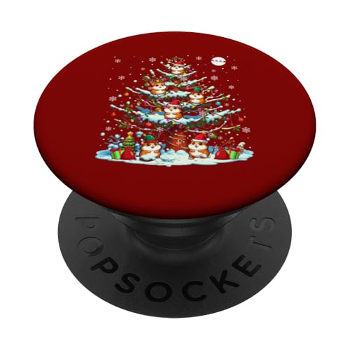 Frohe Weihnachten Weihnachtsmann Rentier Elf Hamster auf Weihnachtsbaum PopSockets mit austauschbarem PopGrip von Rodent Christmas Costume