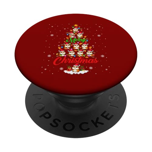 Merry Christmas Group Weihnachtsmann-Hamster als Weihnachtsbaum-Lichter PopSockets mit austauschbarem PopGrip von Rodent Christmas Costume