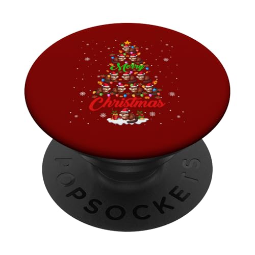 Merry Christmas Group Weihnachtsmann-Muskraten als Weihnachtsbaum-Lichter PopSockets mit austauschbarem PopGrip von Rodent Christmas Costume