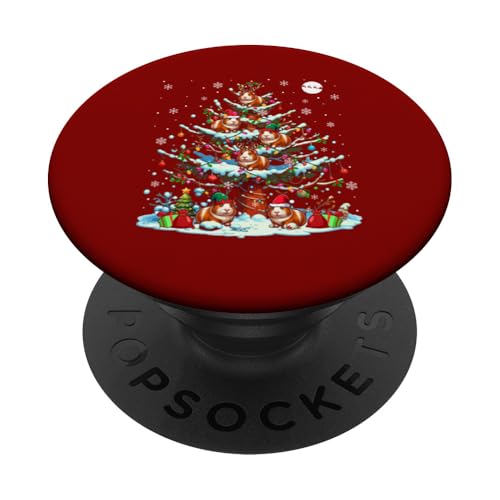 Merry Christmas Santa Rentier Elfe Meerschweinchen auf Weihnachtsbaum PopSockets mit austauschbarem PopGrip von Rodent Christmas Costume