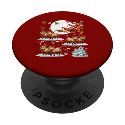 Santa Sonnenbrille Schlitten Rentier Capybaras Weihnachten Nager PopSockets mit austauschbarem PopGrip von Rodent Christmas Costume