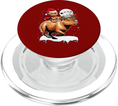 Weihnachtsmann Lebkuchen Reiten Capybara Weihnachtsplätzchen Nager PopSockets PopGrip für MagSafe von Rodent Christmas Costume