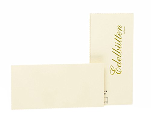 Rössler 2051388803 - Kartenpack DIN lang, 20 Stück, Edelbütten, gehämmert, ivory von Rössler Papier