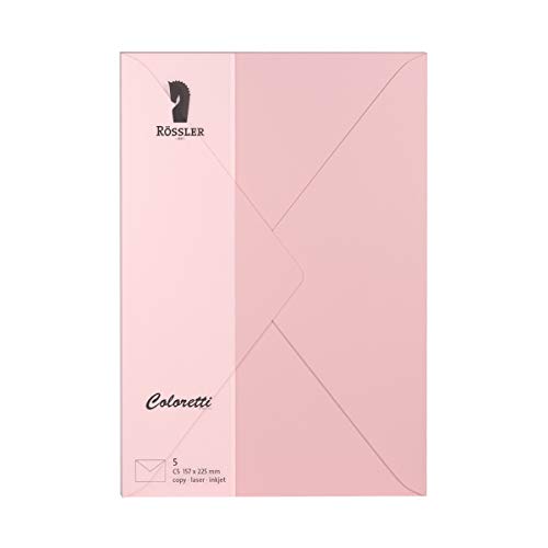 Rössler 220711523 - Coloretti Briefumschläge, 80 g/m², DIN C5, rosa, 5 Stück von Rössler