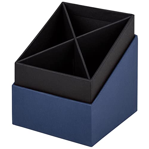 Rössler SOHO Stifteköcher | Stifte Organizer | Stiftehalter Schreibtisch | Büro Organizer | Schreibtisch Zubehör | Büro Zubehör | 86 x 86 x 100 mm | 1 Stück | Farbe: Blau | Navy von Rössler