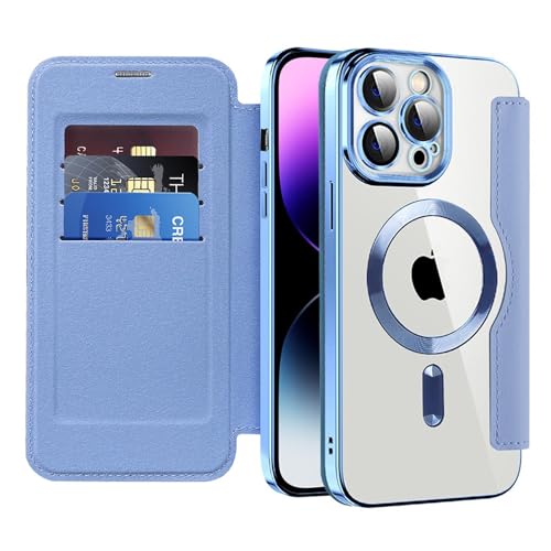 Rokmym Handyhülle für iPhone 13 Magnetic Hülle PU Premium Lederhülle Klappbar Flip Case Tasche Magnet mit Kartenfach Schutzhülle Case Transparent Hülle Geeignet für iPhone 13 von Rokmym