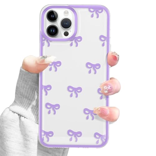 Rokmym Hülle Kompatibel mit iPhone 12 Mini,Cute Süßes Bow Schleife Design Aesthetic Muster Schutzhülle TPU Bumper Cover Frauen Mädchen Anti-Kratzer Stoßfeste Hülle für iPhone 12 Mini,Lila von Rokmym