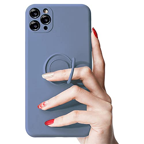 Rokmym kompatibel mit iPhone 13 Mini Hülle Silicone mit 360 Grad Ring Ständer Slim Handyhülle für Magnetische Autohalterung Microfaser innenfutte Stoßfest Schutzhülle Case für iPhone 13 Mini von Rokmym