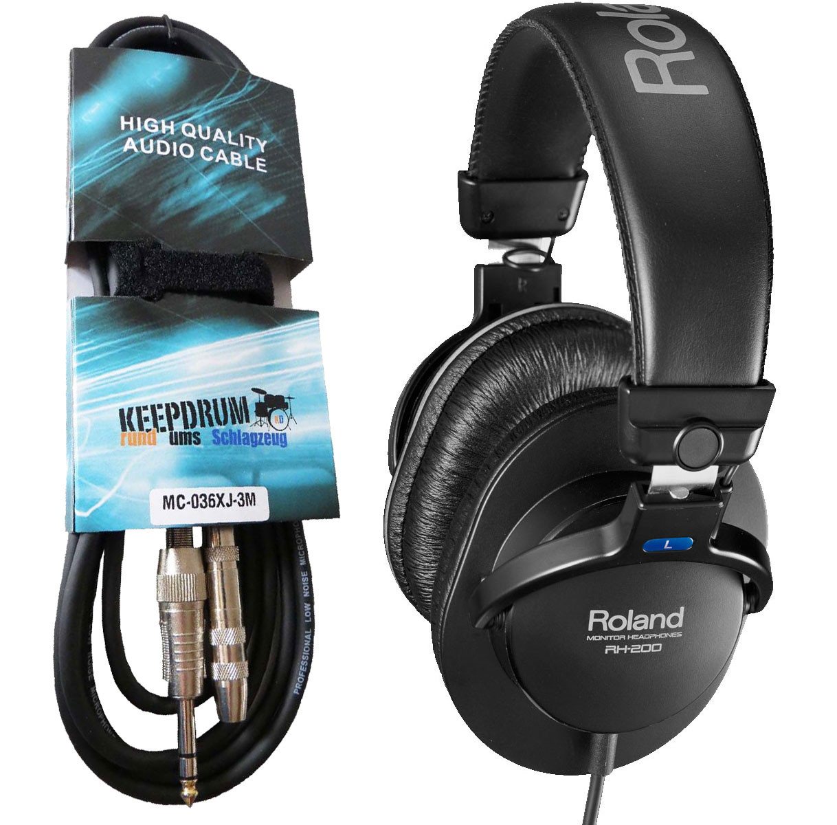 Roland Audio Roland RH-200 Black mit 3m Verlängerungskabel Kopfhörer Roland Audio Roland RH-200 Black mit 3m Verlängerungskabel Kopfhörer von Roland Audio