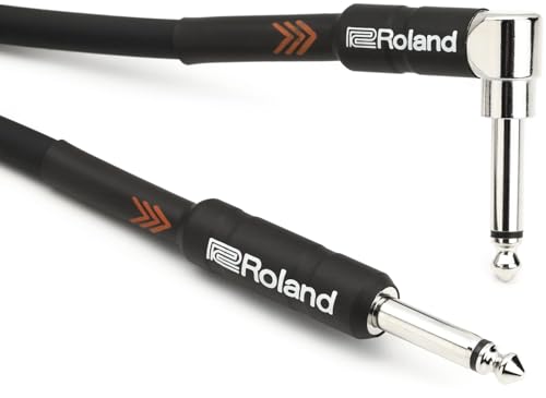 Roland Black-Serie 1,5m Instrumentenkabel, gewinkelt/gerade 6,3-mm-Klinkenstecker – RIC-B5A von Roland