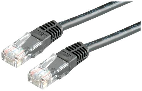 Roline 21.15.0525 RJ45 Netzwerkkabel, Patchkabel CAT 5e U/UTP 0.50m Schwarz von Roline