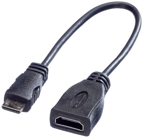 Roline HDMI Anschlusskabel HDMI-A Buchse, HDMI-Mini-C Stecker 0.15m Schwarz 11.04.5586 Geschirmt HDM von Roline